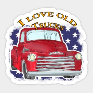 I Love Old Trucks Sticker